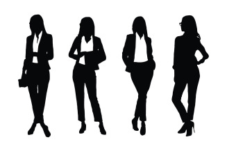 Female businessman silhouette bundle