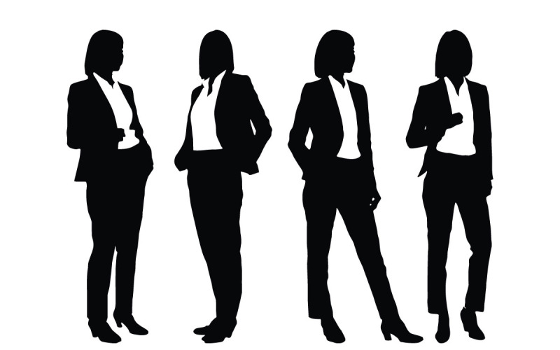 Female employee and worker silhouette Illustration