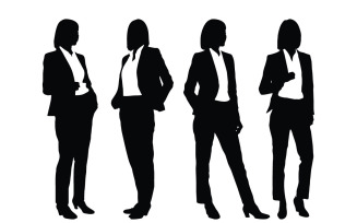 Female employee and worker silhouette