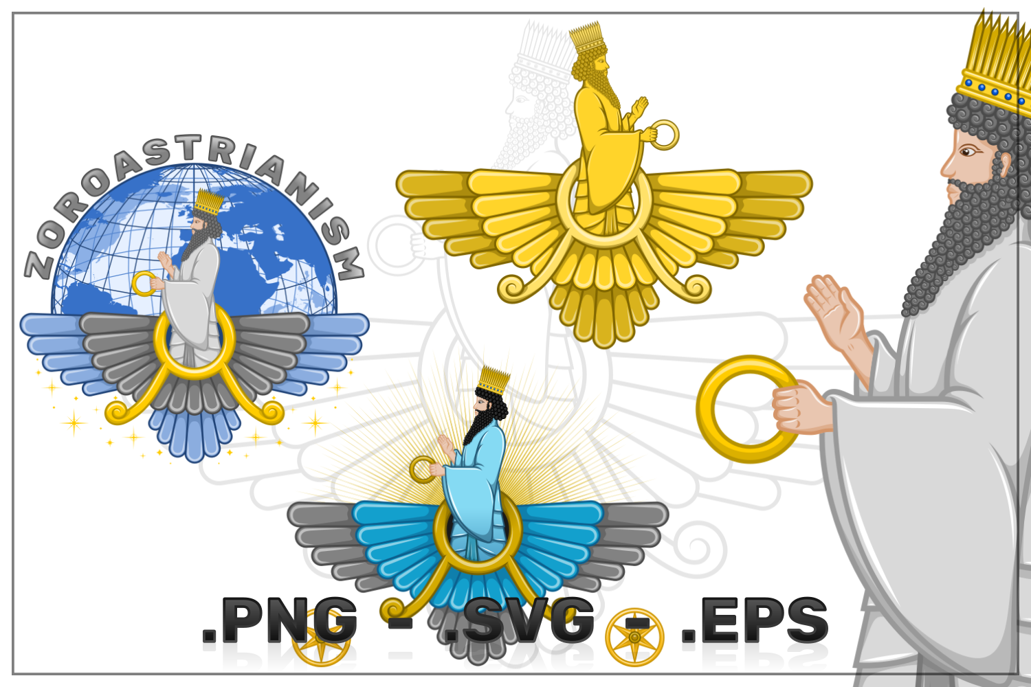 Kit Graphique #332944 Faravahar Zoroastrianism Divers Modles Web - Logo template Preview