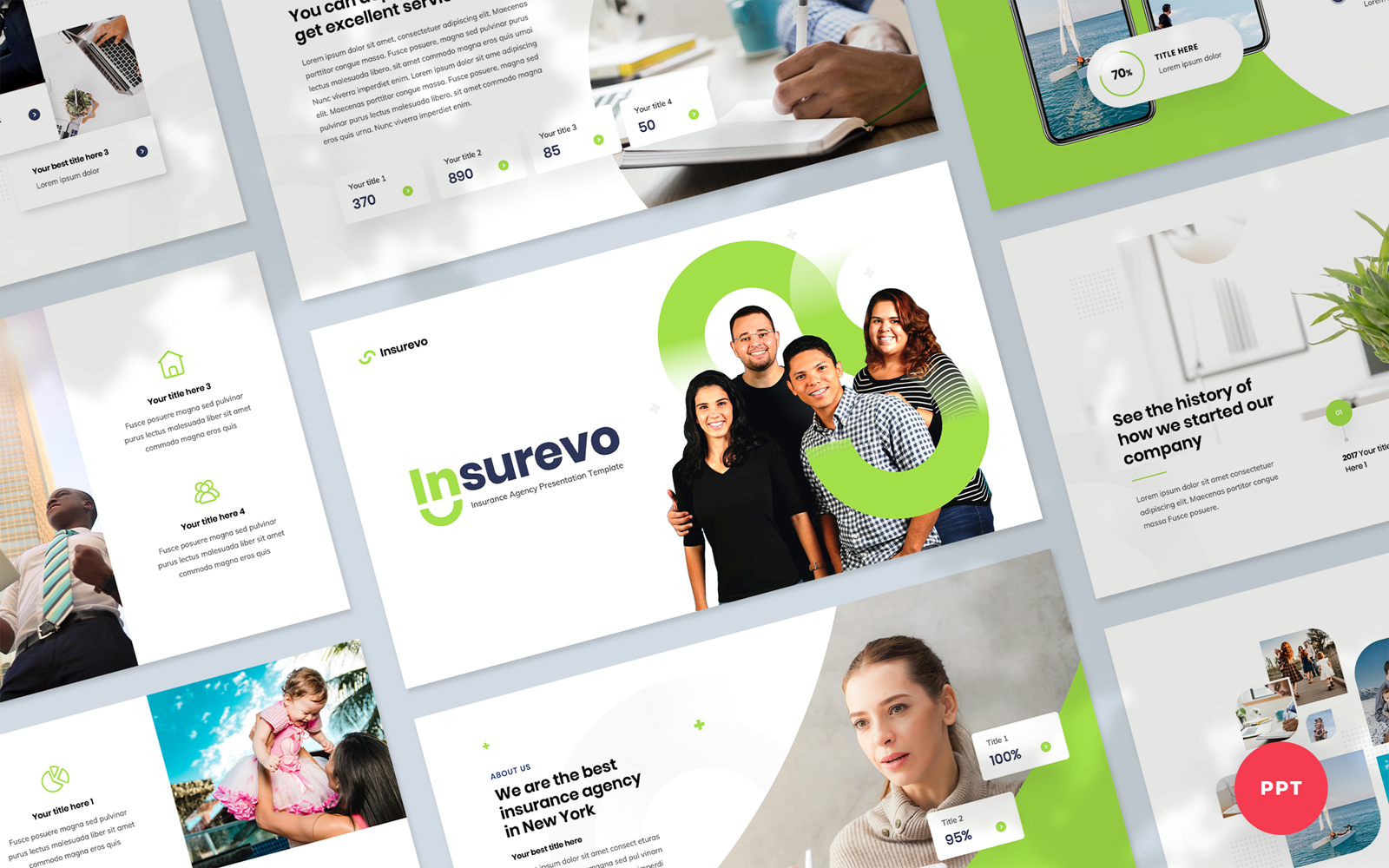 Insurevo - Insurance Agency Presentation PowerPoint  Template