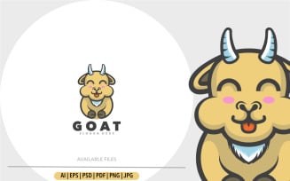 Goat cartoon cute logo design