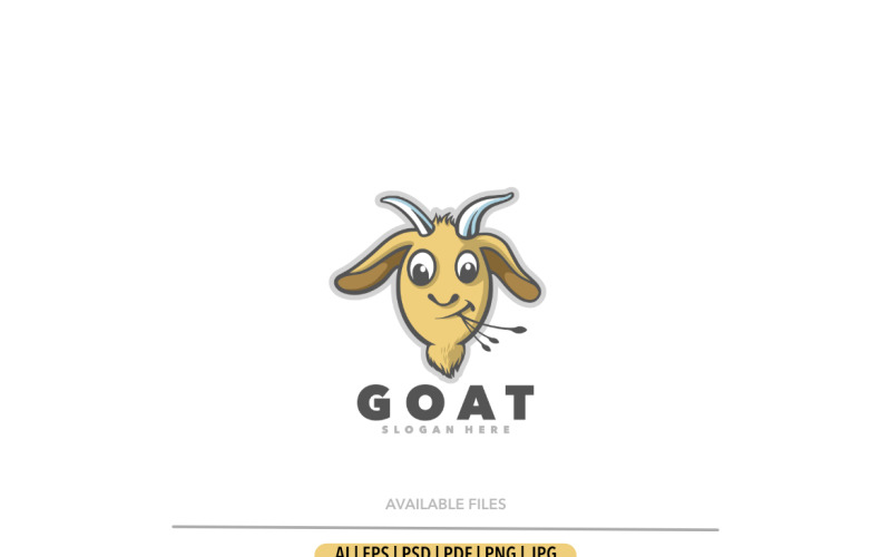 Goat head eat cute mascot logo Logo Template