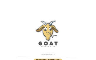 Goat head eat cute mascot logo