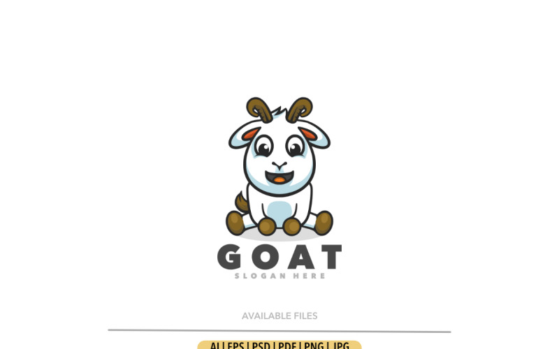 Goat little cartoon mascot design Logo Template