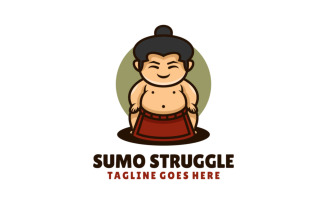 Sumo Struggle Mascot Cartoon Logo