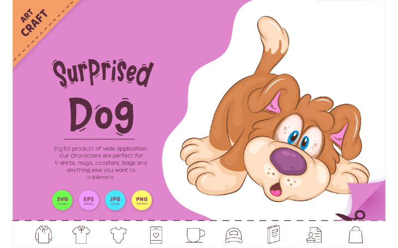Surprised Cartoon Dog. Clipart. Vector Graphic