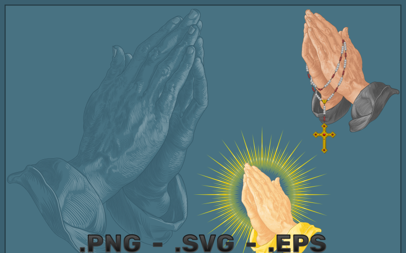 Vector Design Of Praying Hands Vector Graphic