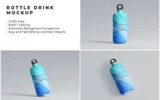 Blue Bottle Drink Mockup Template