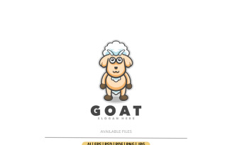 Goat cartoon character logo design