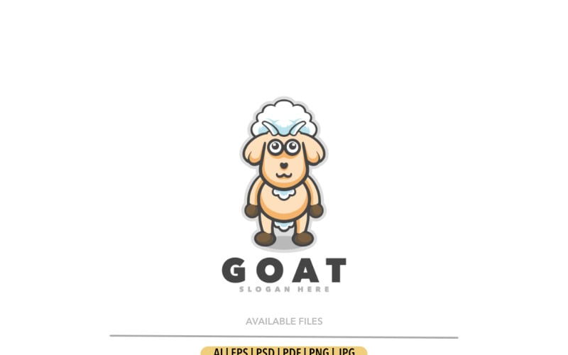 Goat cartoon character logo design Logo Template