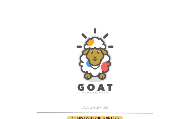 Goat line art logo design template Logo Template