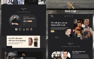 Hair Cut UI Template - UI Adobe XD