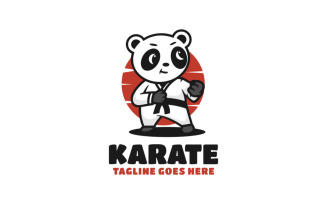 Karate Panda Mascot Cartoon Logo