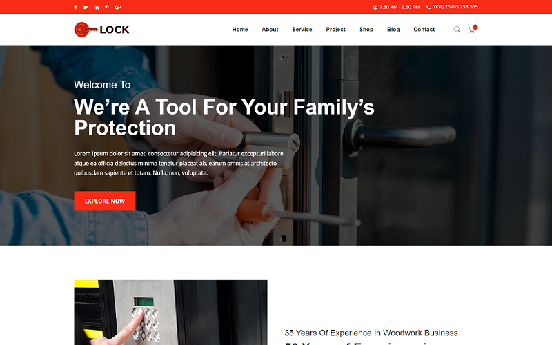 Locksmith & Security Systems Html Template Website Template