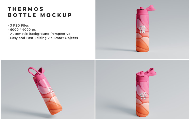 Thermos Bottle Mockup Template Product Mockup