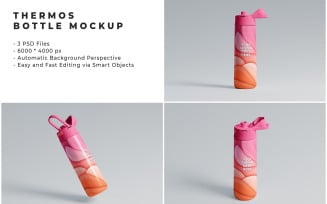 Thermos Bottle Mockup Template