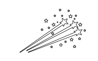 Shooting star design vector decoration v10
