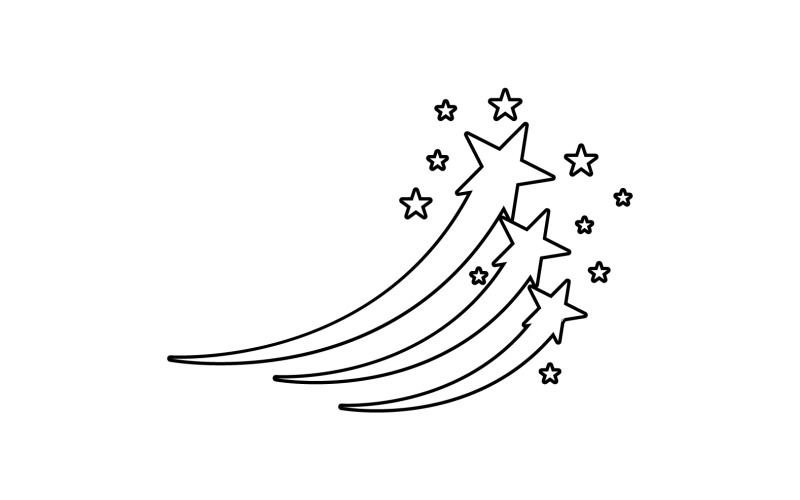 Shooting star design vector decoration v16 Logo Template