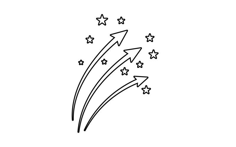 Shooting star design vector decoration v1 Logo Template