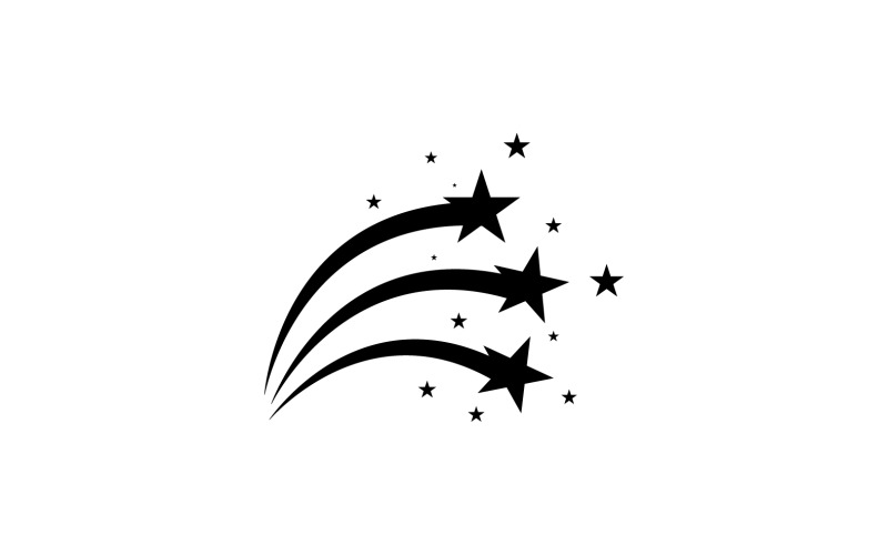 Shooting star design vector decoration v6 Logo Template