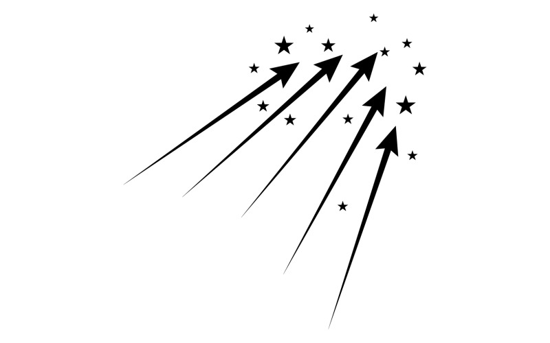 Shooting star design vector decoration v8 Logo Template