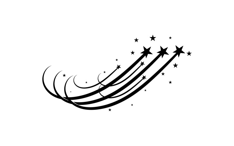 Shooting star design vector decoration v9 Logo Template