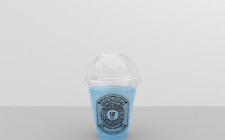 Clear Cold Drink Cup Packaging Mockup 12-Oz