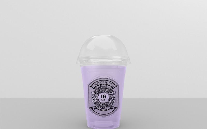 Clear Cold Drink Cup Packaging Mockup 16-Oz Product Mockup