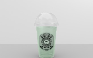 Clear Cold Drink Cup Packaging Mockup 20-Oz