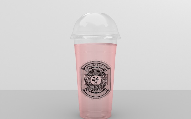 Clear Cold Drink Cup Packaging Mockup 24-Oz Product Mockup