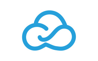 Cloud logo icon server save data template design v13