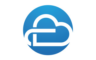 Cloud logo icon server save data template design v25