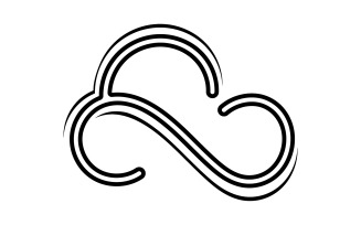 Cloud logo icon server save data template design v29
