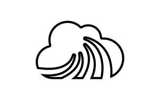 Cloud logo icon server save data template design v2