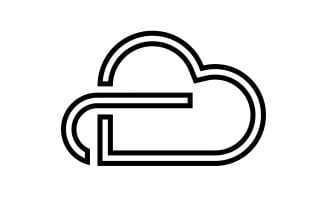 Cloud logo icon server save data template design v43