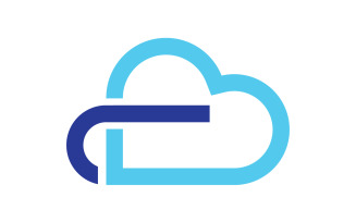 Cloud logo icon server save data template design v7
