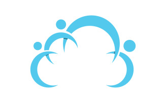 Cloud logo icon server save data template design v8