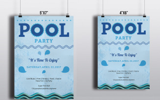 Printable Summer Pool Party Invitation Flyer Template