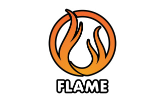 Flame fire hot burning logo template v12