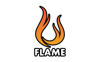 Flame fire hot burning logo template v1