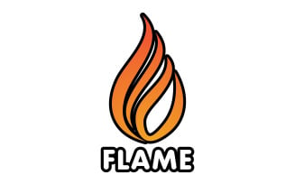 Flame fire hot burning logo template v4