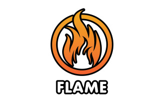 Flame fire hot burning logo template v5