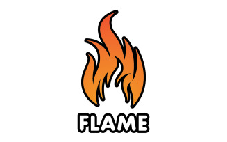 Flame fire hot burning logo template v8