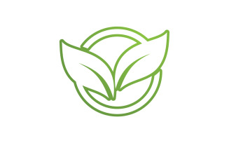 Green eco leaf nature logo template v1