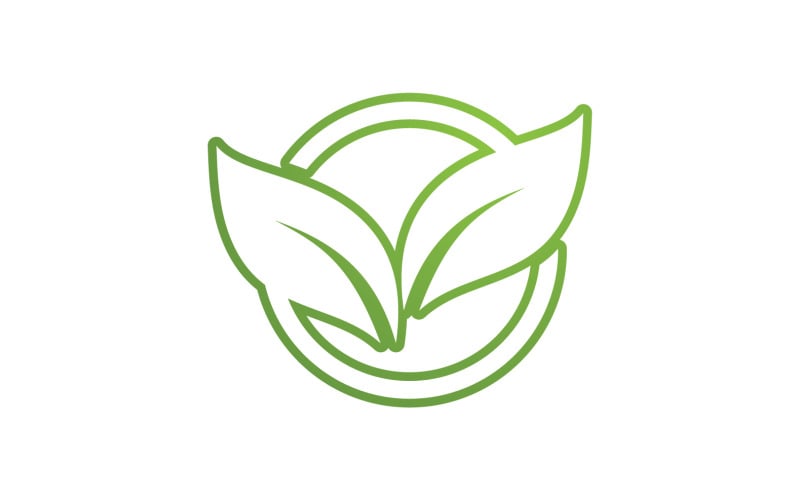 Green eco leaf nature logo template v1 Logo Template