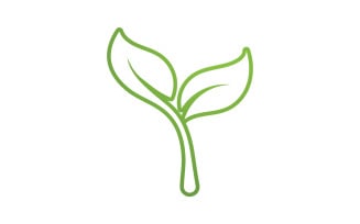 Green eco leaf nature logo template v2