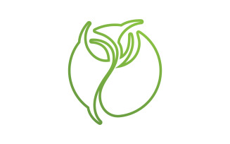 Green eco leaf nature logo template v5