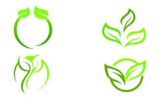 Leaf eco green tree logo nature template design v28