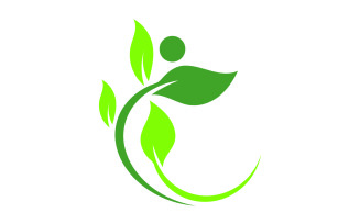 Leaf eco green tree logo nature template design v33